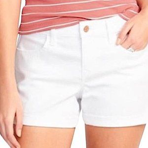 NWT Old Navy white stretch cuffed denim shorts, 3 in inseam, size 12